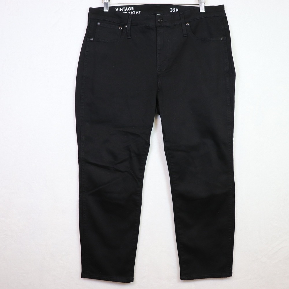 J.CREW Black Vintage Slim Straight Stretch Pants 32P